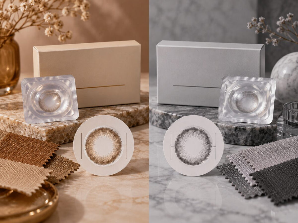 LensVery Vellica Brown vs Silhouette1 Gray: Graphic Size and Color - KPOP2