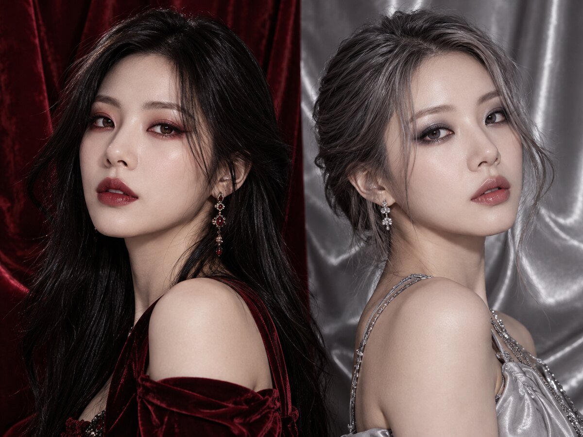 OLENS Vampire Red vs Silver Contacts for Halloween - KPOP2