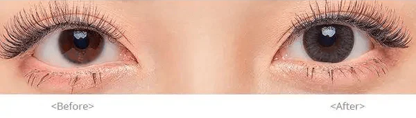 Olens Bigsome Gray — contact lens appearance comparison
