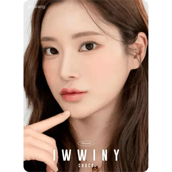 LensRang Iwwiny Choco — model portrait showing the contact lens look