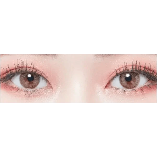 LensTown Lighly Lily Brown (20p) — both eyes wearing the contact lenses
