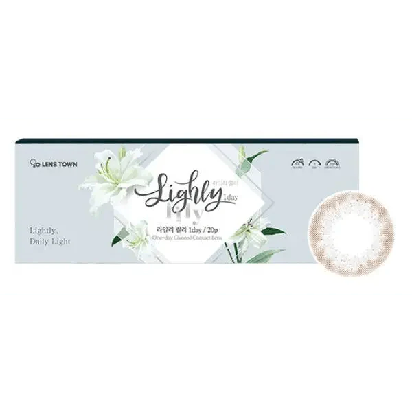 LensTown Lighly Lily Gray (20p) colored contact lens, 13.2mm graphic diameter, Daily wear