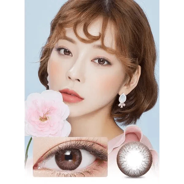 LensVery Rosee Romantic Gray colored contact lens, 12.9mm graphic diameter, Monthly wear