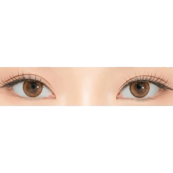 LensRang School Ring Brown — both eyes wearing the contact lenses