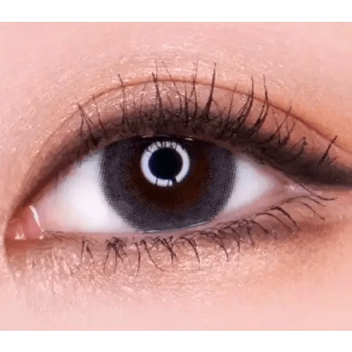 LensRang School Ring Gray — single-eye close-up showing the contact lens appearance