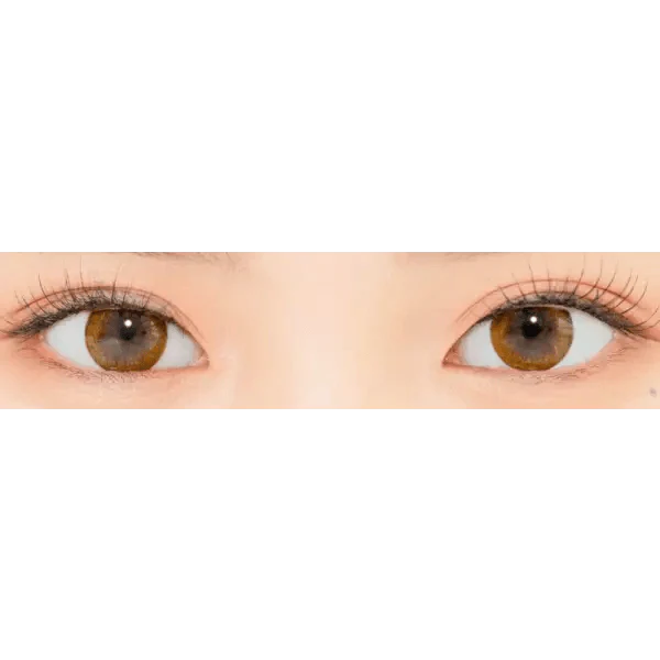 LensRang Snug Brown — both eyes wearing the contact lenses