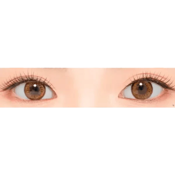 LensRang Spell Brown — both eyes wearing the contact lenses