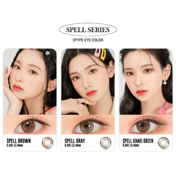 LensRang Spell Khaki Green — contact lens appearance comparison