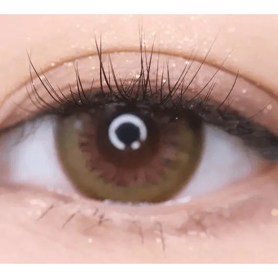 LensRang Spell Khaki Green — single-eye close-up showing the contact lens appearance