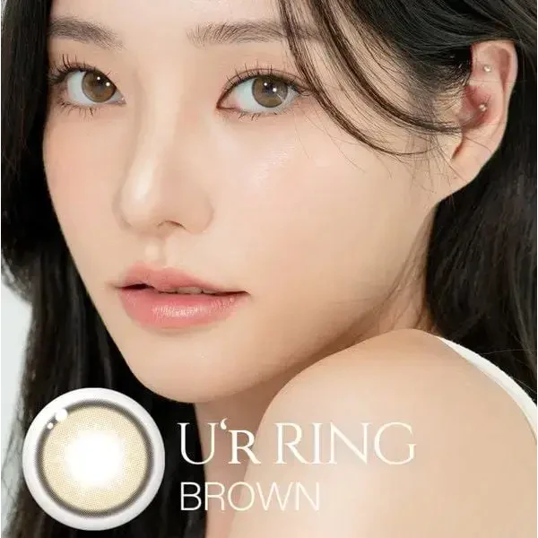 Lensrang UR Ring Brown Toric — model portrait showing the contact lens look