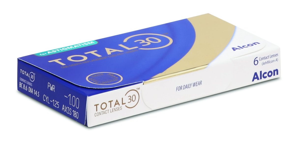 Alcon TOTAL30 for Astigmatism Monthly (6p) — clear contact lens packaging