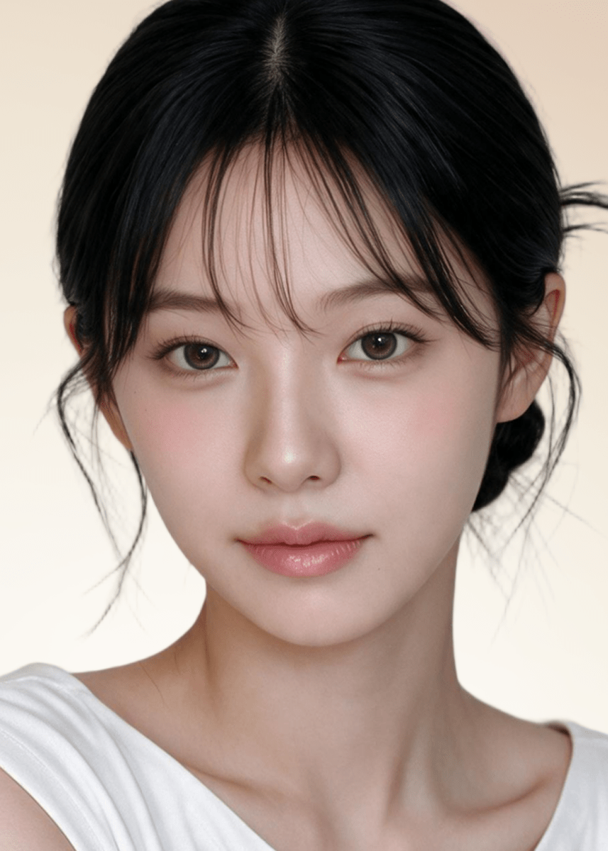 Clalen O2O2 Airy Black Monthly 13.0mm — model portrait showing the contact lens look