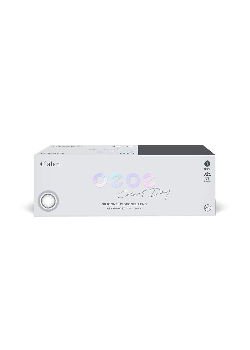 Clalen O2O2 Ash Gray Daily 12.9mm — contact lens packaging