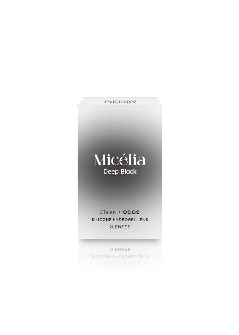 Clalen O2O2 Micellia Deep Black Monthly 13.6mm — contact lens packaging