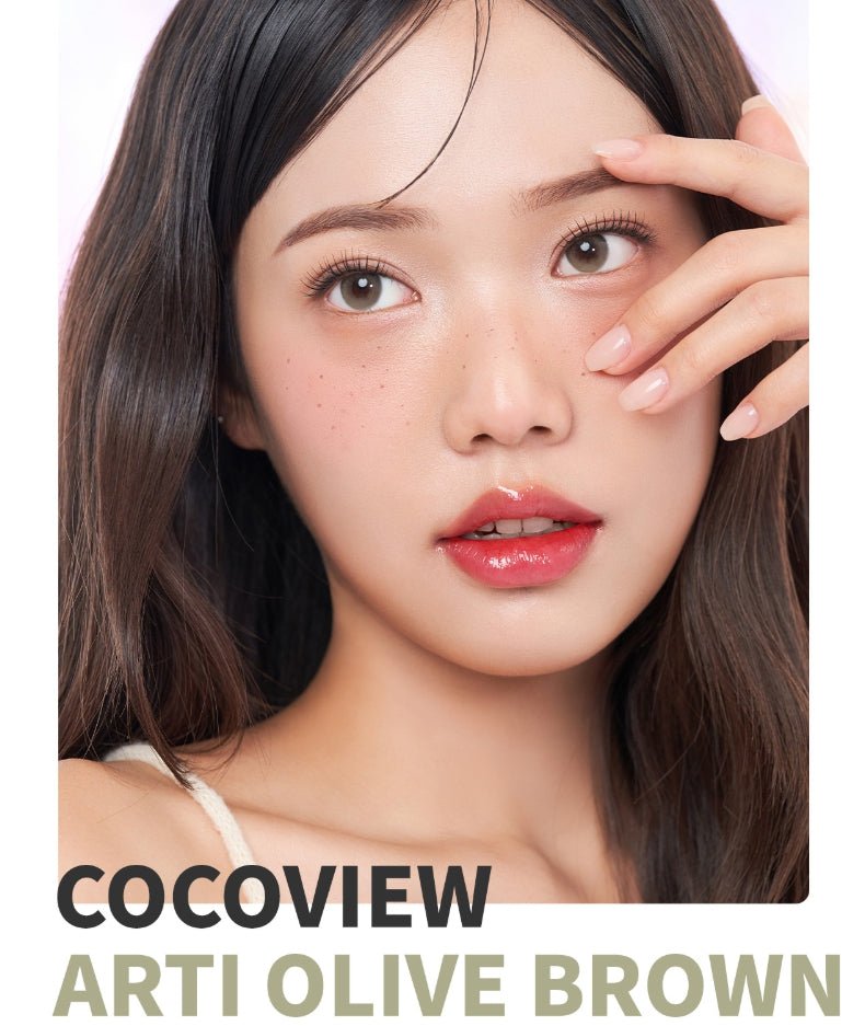 Cocoview Arti Olive Brown (10p) colored contact lens, 13.2mm graphic diameter, Daily wear