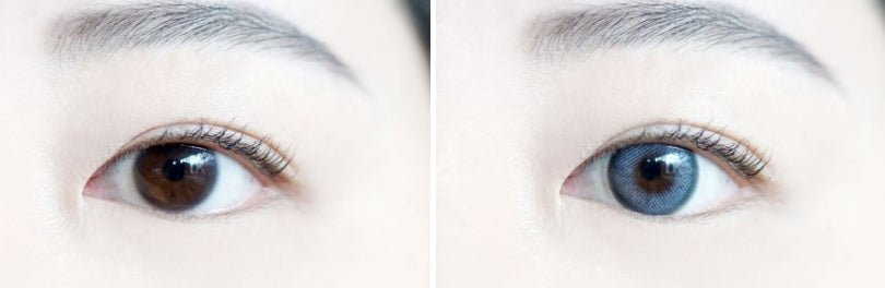 Cocoview Gling Blue colored contact lens, 13.1mm graphic diameter, Monthly wear