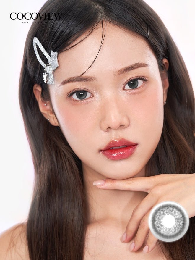 Cocoview Glow Gray (10p) colored contact lens, 13.3mm graphic diameter, Daily wear