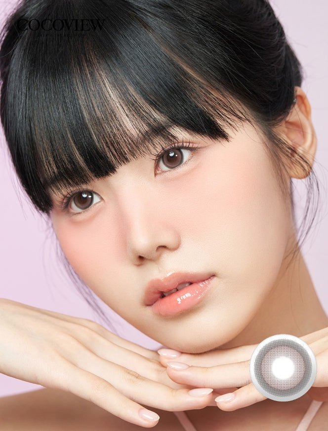 Cocoview Mellow Posey Pink colored contact lens, 13.4mm graphic diameter, Monthly wear