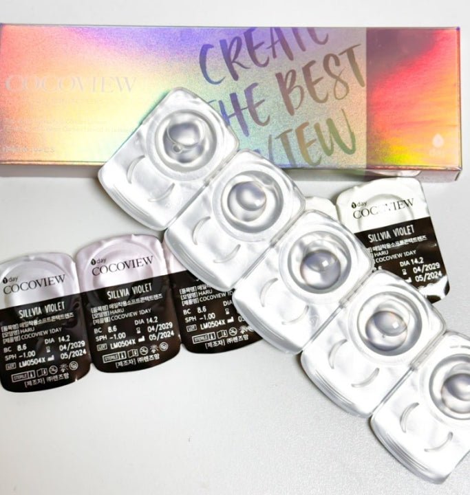 Cocoview Sylvia Violet (10p) colored contact lens, 13.3mm graphic diameter, Daily wear