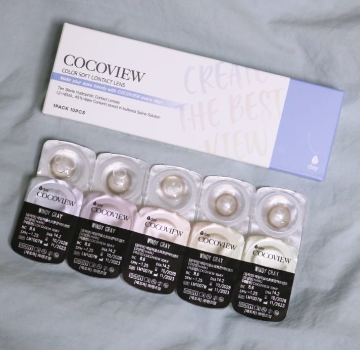 Cocoview Windy Gray (10p) colored contact lens, 13.3mm graphic diameter, Daily wear