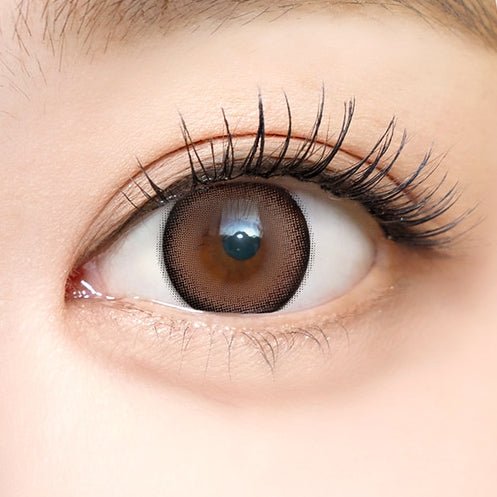 I-SHA Dekame Look At Me Sand Choco colored contact lens, 13.6mm graphic diameter, Monthly wear
