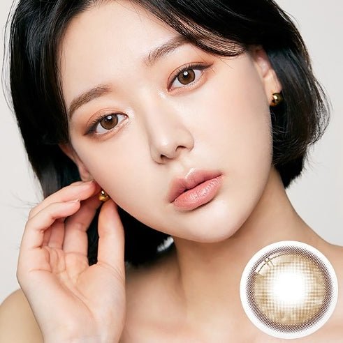 I-SHA Molton Amber Brown colored contact lens, 13.1mm graphic diameter, Monthly wear