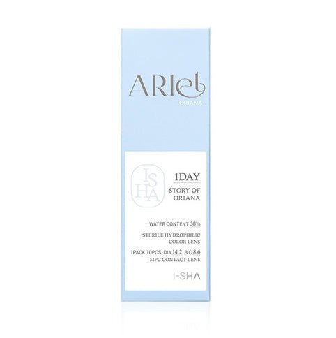 I-SHA Oriana Ariel Brown (10p) colored contact lens, 12.8mm graphic diameter, Daily wear