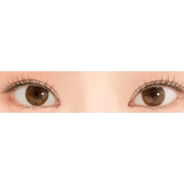 LensRang Iwwiny Brown — both eyes wearing the contact lenses