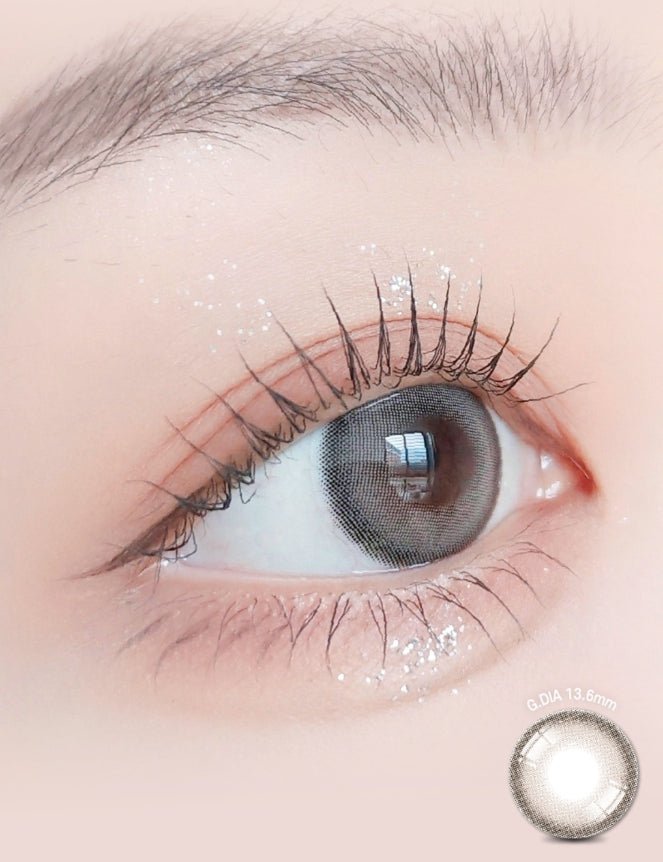 LensRang Sugar Cream Ash Black colored contact lens, 13.6mm graphic diameter, Monthly wear