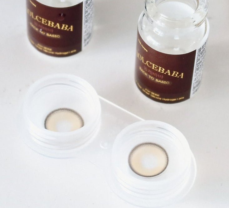 LensTown Back to Basic DOLCEBABA Ash Beige Brown colored contact lens, 13.7mm graphic diameter, 3-6 Months wear