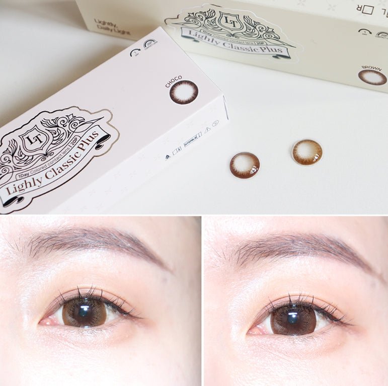 LensTown Lighly Classic Plus Brown (20p) colored contact lens, 13.7mm graphic diameter, Daily wear