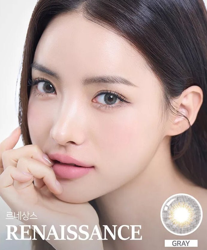 LensTown Renaissance Gray — model portrait showing the contact lens look