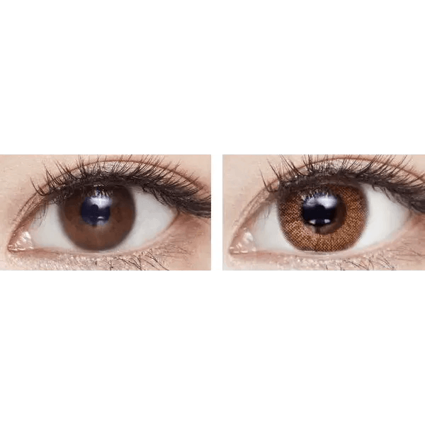 LensVery Anello No.1 Brown — both eyes wearing the contact lenses