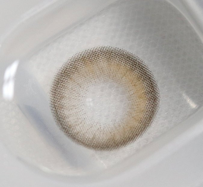 LensVery Butterflos Beige Brown colored contact lens, 12.8mm graphic diameter, Monthly wear