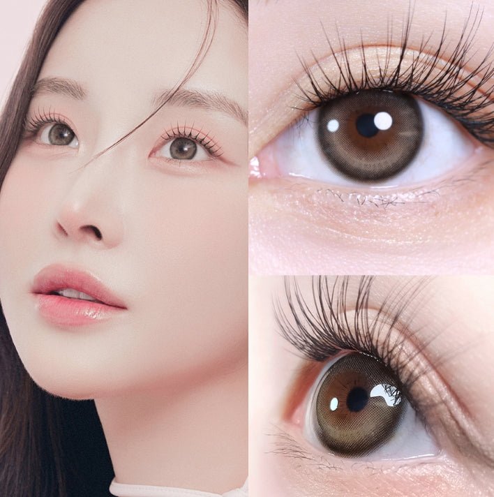 LensVery Butterflos Beige Brown colored contact lens, 12.8mm graphic diameter, Monthly wear