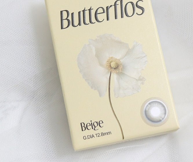 LensVery Butterflos Beige Brown colored contact lens, 12.8mm graphic diameter, Monthly wear