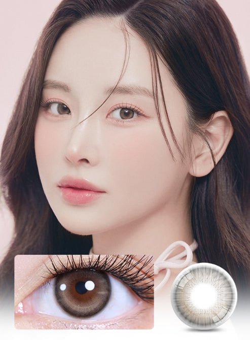 LensVery Butterflos Beige Brown colored contact lens, 12.8mm graphic diameter, Monthly wear
