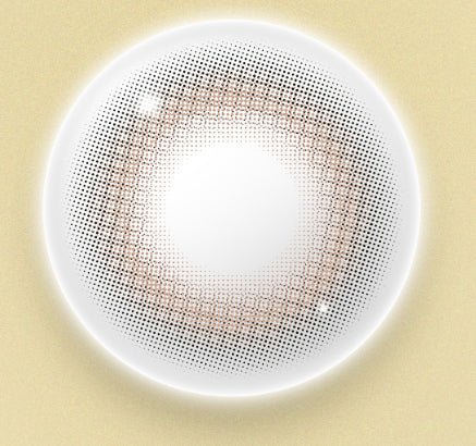LensVery Powdery Brown colored contact lens, 13.4mm graphic diameter, Monthly wear
