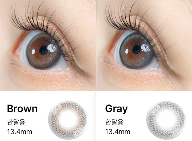 LensVery Powdery Gray colored contact lens, 13.4mm graphic diameter, Monthly wear