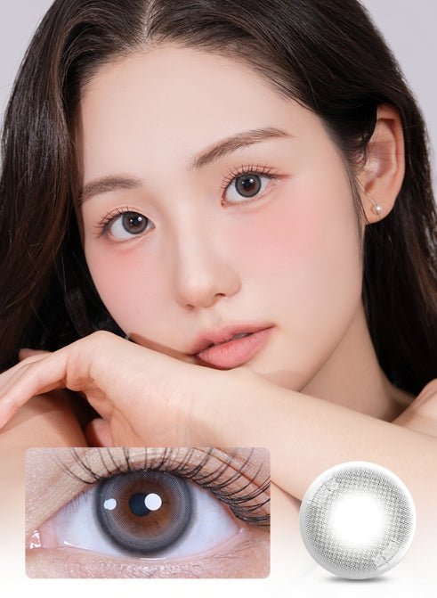 LensVery Powdery Gray colored contact lens, 13.4mm graphic diameter, Monthly wear