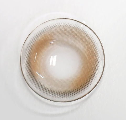 LensVery Ruddy Ash Beige Brown colored contact lens, 13.3mm graphic diameter, Monthly wear