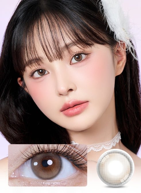LensVery Ruddy Ash Beige Brown colored contact lens, 13.3mm graphic diameter, Monthly wear