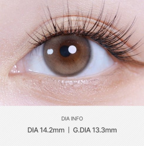 LensVery Ruddy Ash Beige Brown colored contact lens, 13.3mm graphic diameter, Monthly wear