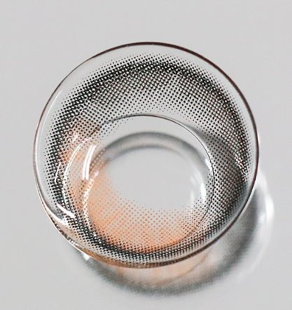 LensVery Shimmer Coral Brown colored contact lens, 13.5mm graphic diameter, Monthly wear