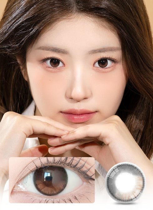 LensVery Shimmer Coral Brown colored contact lens, 13.5mm graphic diameter, Monthly wear