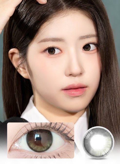 LensVery Shimmer Olive Green colored contact lens, 13.5mm graphic diameter, Monthly wear