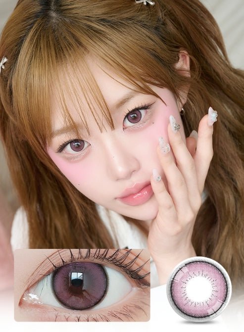 LensVery Shu Shu Pink colored contact lens, 13.6mm graphic diameter, Monthly wear