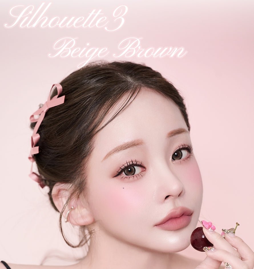 LensVery Silhouette3 Beige Brown colored contact lens, 13.5mm graphic diameter, Monthly wear