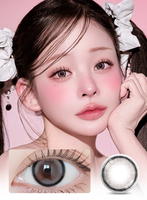 LensVery Silhouette3 Melting Gray colored contact lens, 13.5mm graphic diameter, Monthly wear