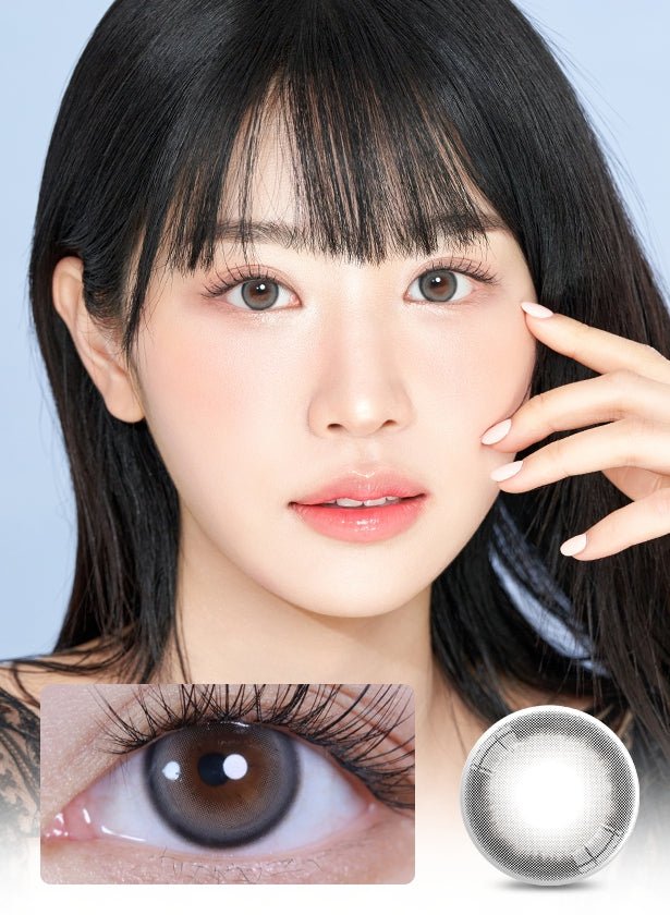 LensVery Sweetfy Gray colored contact lens, 13.3mm graphic diameter, Monthly wear